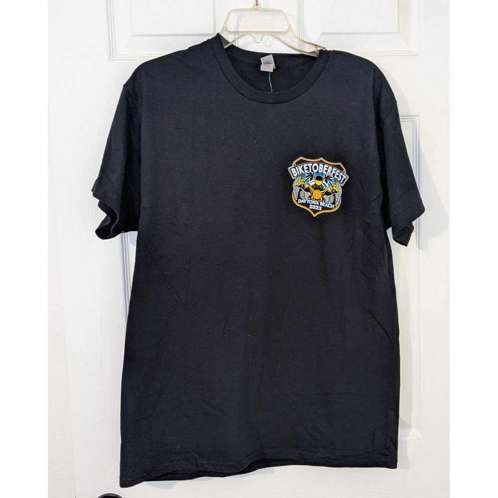 Gildan BIKETOBERFEST Daytona Beach 2023 Graphic Tee Motorcycle Black L NWT‎